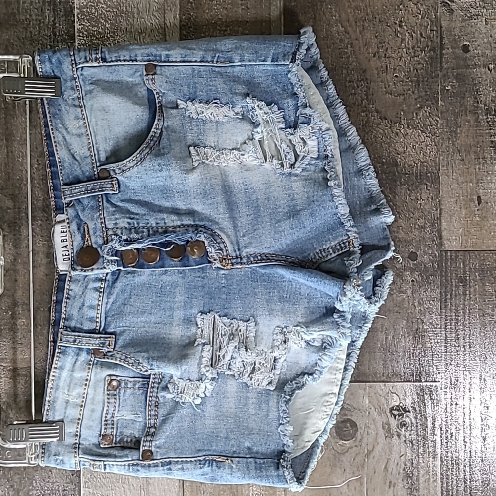 Deja Bleu Denim Cut Off Shorts Buttonfly Size 7